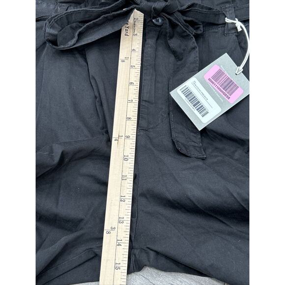 Everlane Womens Size Medium Black The Paperbag Pant Organic Cotton Belted NWT - Picture 9 of 10